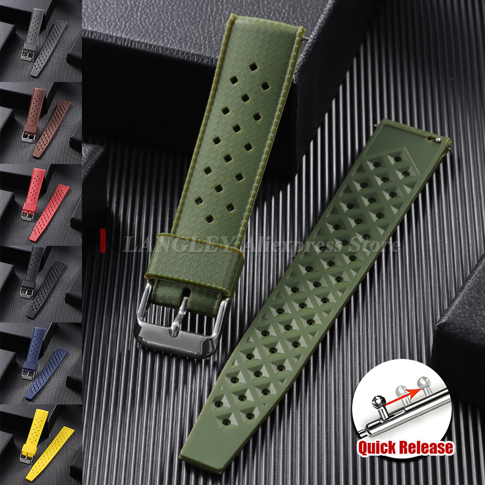 Citizen Watches Smartwatch - 열대 실리콘 시계 밴드 퀵 릴리스