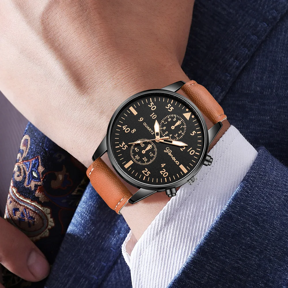 Smartwatch Watches Gift For Men - AAA3Pcs 제네바 남성용 크로노그래프 시계 세트
