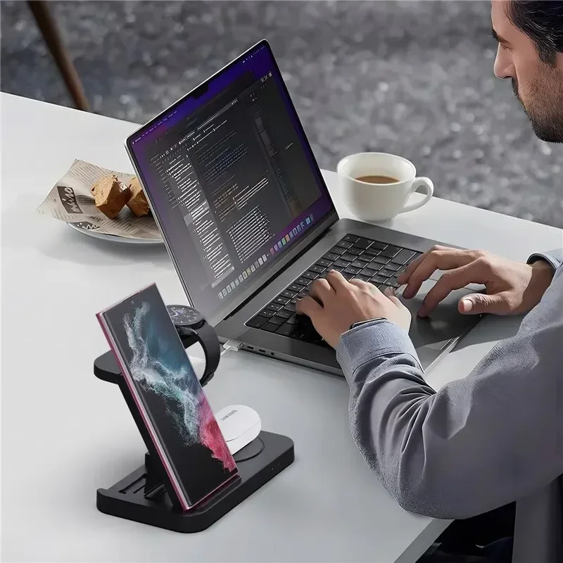 4 in 1 무선 충전 도크, 접이식 충전기 (아이폰  - Watches Smartwatch Samsung 리뷰 및 가격