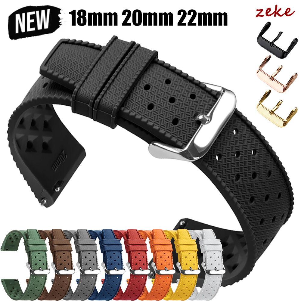 퀵 릴리즈 트로피컬 실리콘 시계줄 18mm 20mm 2 - Citizen Watches Smartwatch 리뷰 및 가격