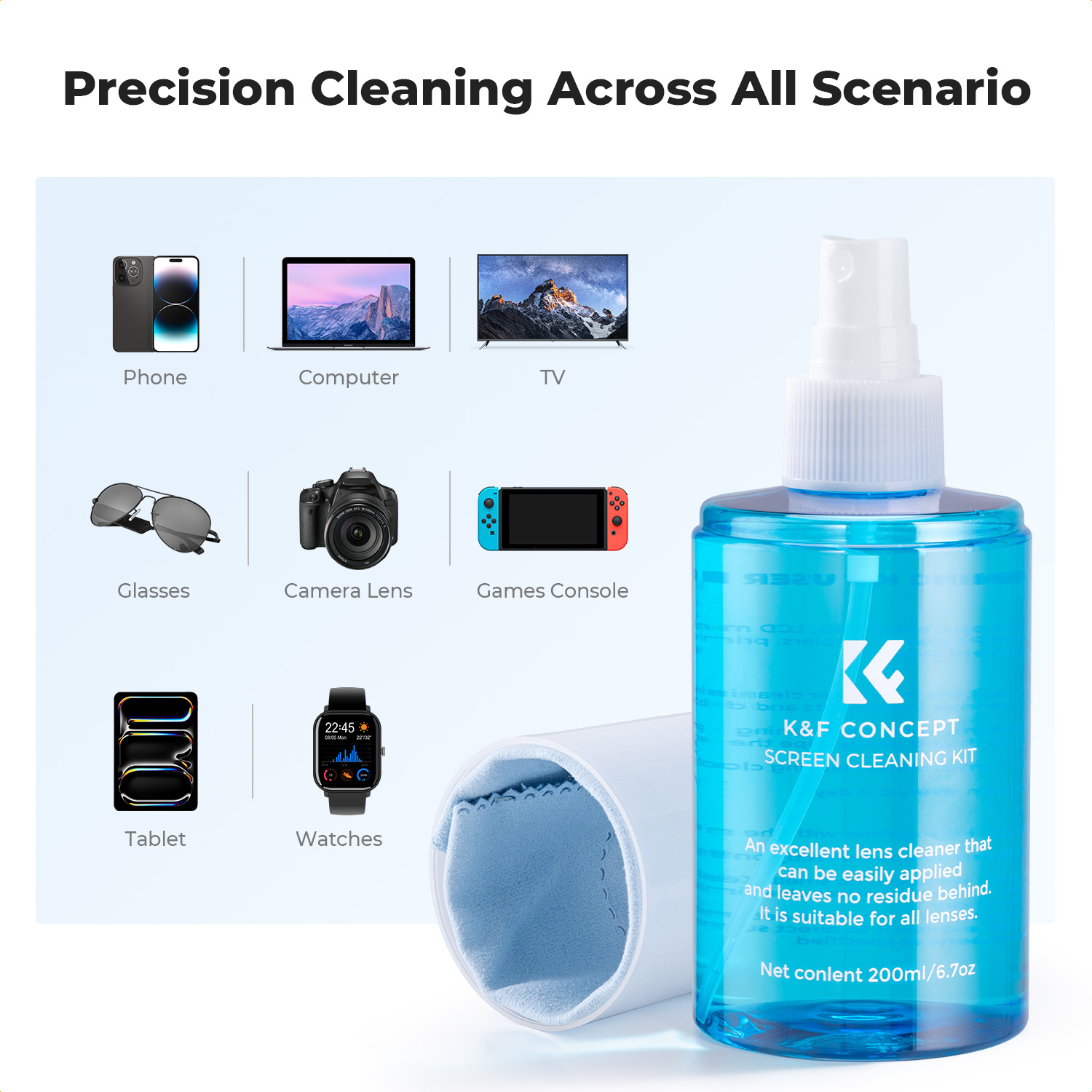 K&F CONCEPT 200ML 스크린 클리너 스프레이 - Watch Polishing Cloth 리뷰 및 가격
