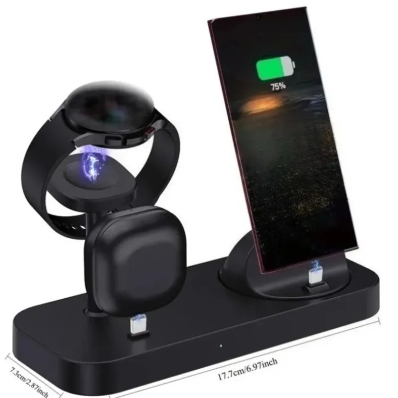 3 in 1 무선 충전기 듀얼 코일 고속 충전 스탠드  - Watches Smartwatch Samsung 리뷰 및 가격