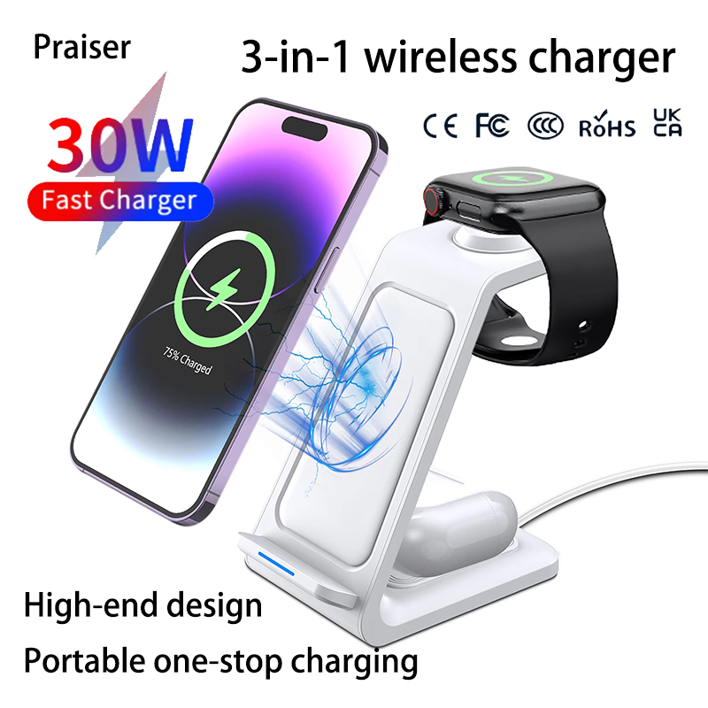 15W 3 in 1 무선 충전 스탠드 독 아이폰 삼성  - Watches Smartwatch Samsung 리뷰 및 가격