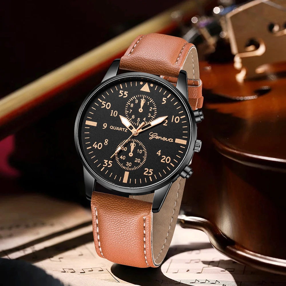 AAA3Pcs 제네바 남성용 크로노그래프 시계 세트 3 - Smartwatch Watches Gift For Men 리뷰 및 가격